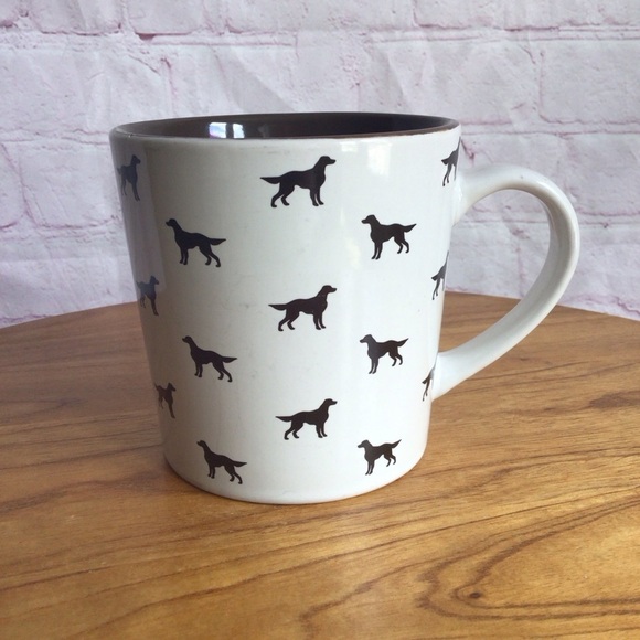 THL Other - Large Cream and Brown Dog Silhouette Ceramic Mug
